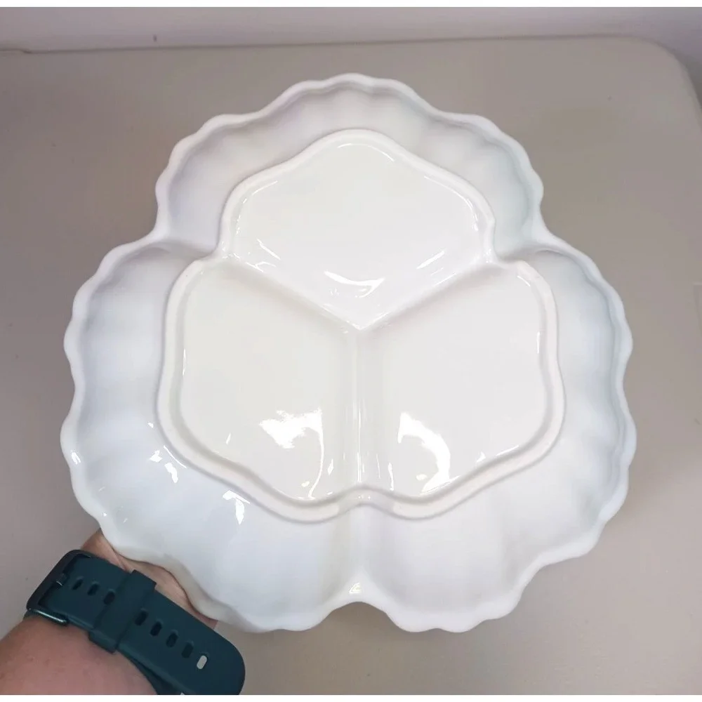 Vintage Porcelain Candy Dish Floral Ring Handle Trinket Vanity Bowl Shabby Chic